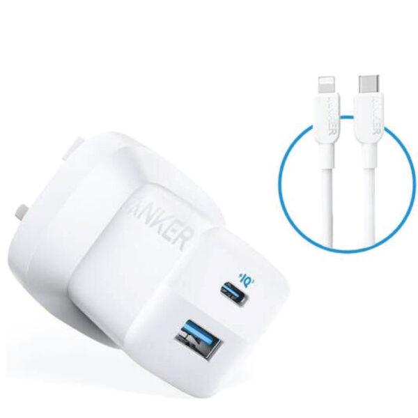 Anker 323 Charger With 33W Usb C To Lightning Cable 1M - White - Image 3