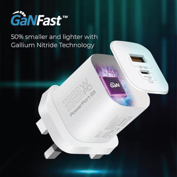 PROMATE 33W Power Delivery GaNFast Charging Adapter - PowerPort-33 - Image 2