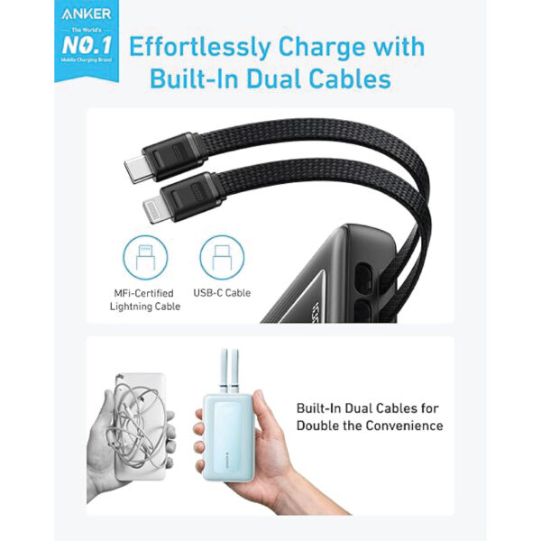 Anker Zolo Power Bank USB-C & Lightning Cables (20,000mAh 30W Max ) - Image 2