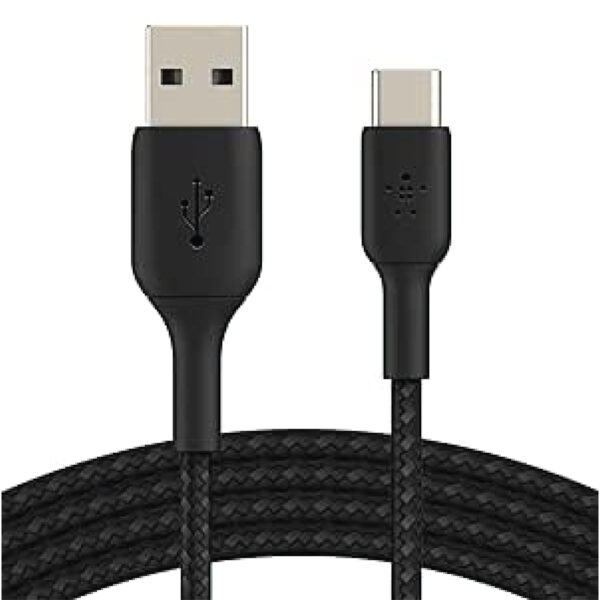 Belkin BoostCharge Braided USB C charger cable, USB-C to USB-A cable, USB type C charging cable1m