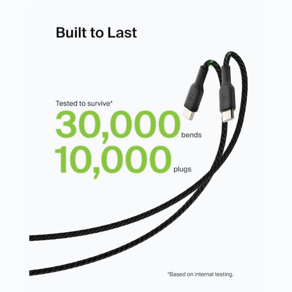 Belkin BoostCharge Braided USB C charger cable, USB-C to USB-A cable, USB type C charging cable1m - Image 4