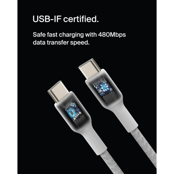 Belkin Boostcharge Usb-C To Usb-C Fast Charger Cable, Usb Type C Charger Cable Fast Charging 1M - Image 3