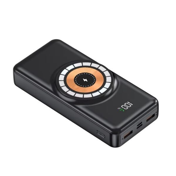High-Capacity Magnetic Wireless Power Bank with Integrated Cables | PD Fast Charging