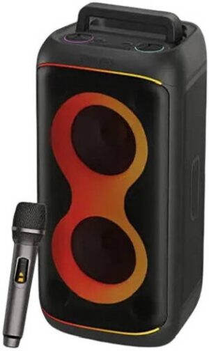 Philips TAX3079 Bluetooth Karaoke Party Speaker, Portable Speaker with Flashlight, Subwoofer Bass, Wireless Microphones & LED Lights | TAX3079