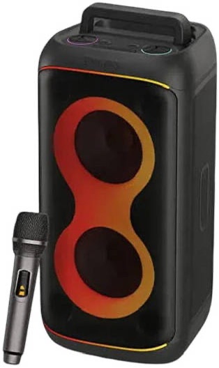 img_4224 Philips TAX3079 Bluetooth Karaoke Party Speaker, Portable Speaker with Flashlight, Subwoofer Bass, Wireless Microphones & LED Lights | TAX3079
