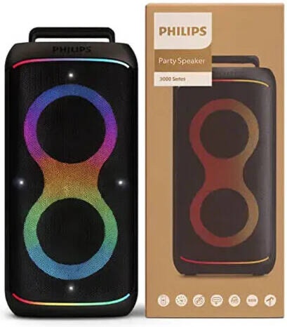 img_4225 Philips TAX3079 Bluetooth Karaoke Party Speaker, Portable Speaker with Flashlight, Subwoofer Bass, Wireless Microphones & LED Lights | TAX3079